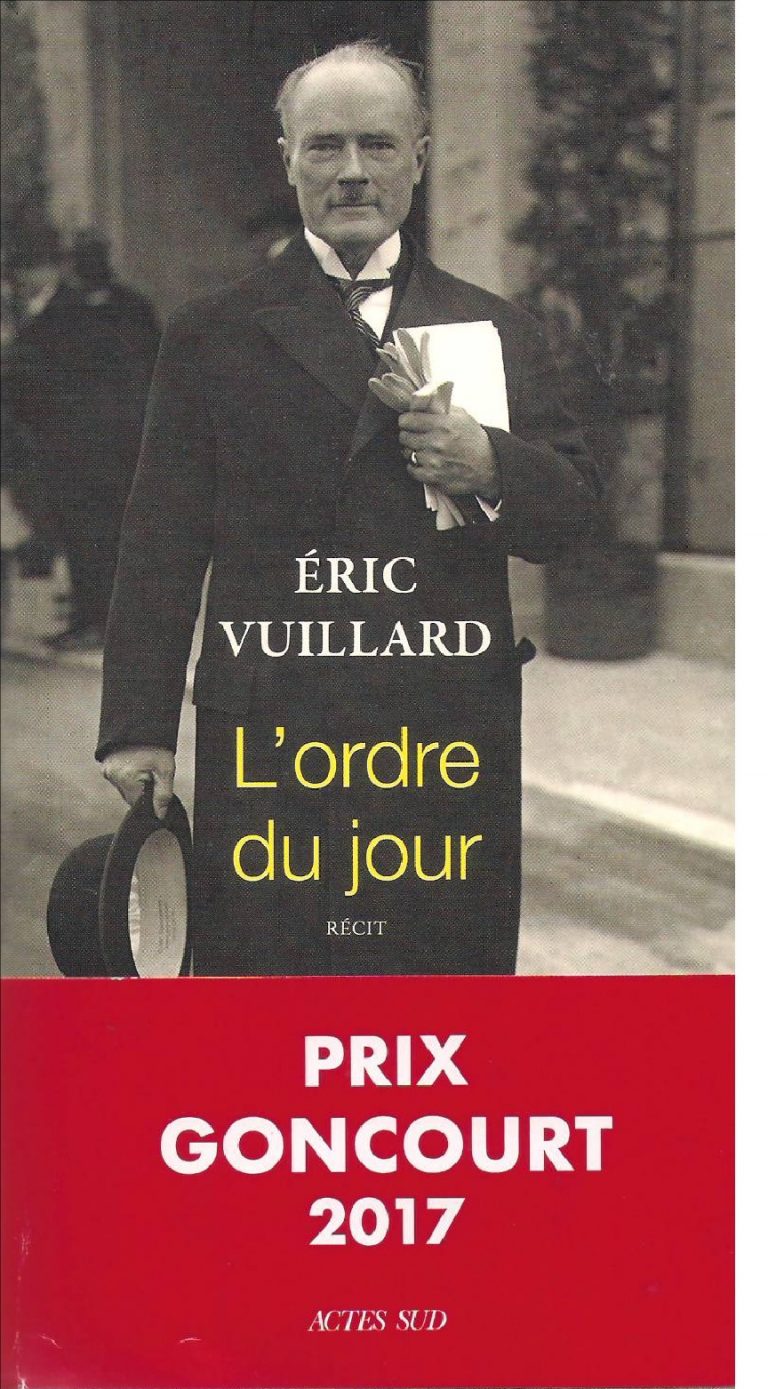 « L’Ordre du Jour »- Eric Vuillard