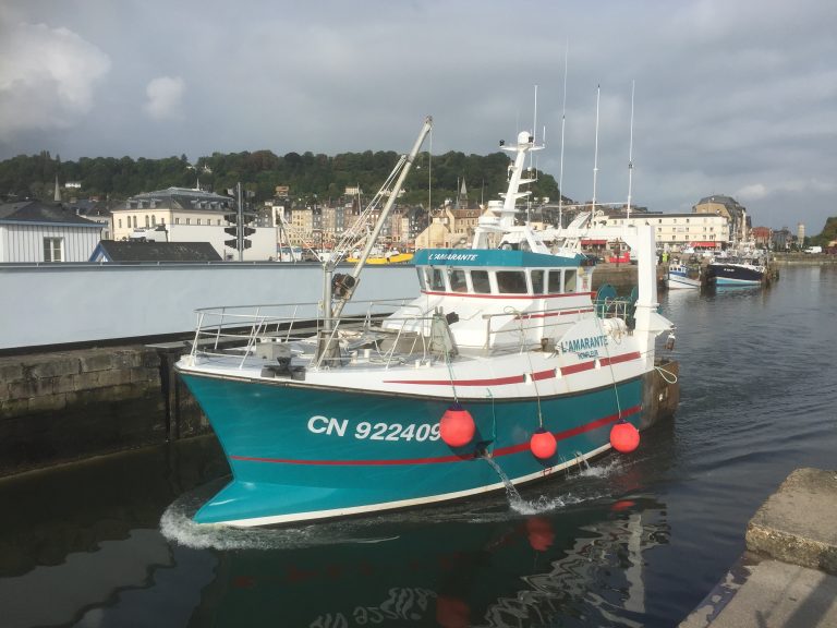 Collision entre un navire de pêche honfleurais et un cargo en zone d’attente portuaire de Rouen.