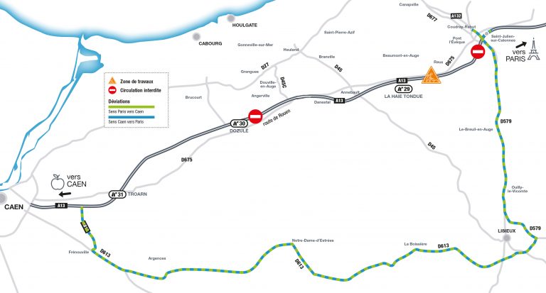 Travaux d’élargissement de l’A13 :  l’autoroute sera coupée…