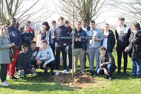 Les lycéens plantent 2 érables au Parc Champlain