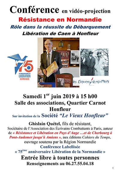 Conférence de Ghislain Quétel sur «la Résistance en Normandie » le 1er juin