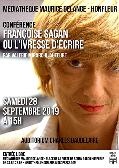 Valérie Mirarchi présente Françoise Sagan dans une conférence à la médiathèque