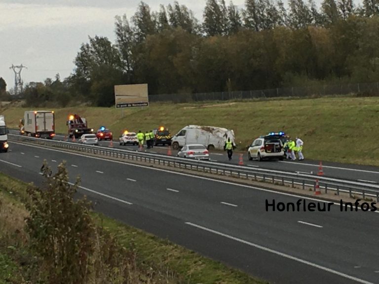 Autoroute A29 : une sortie de route, au niveau de Fourneville, fait deux blessés légers