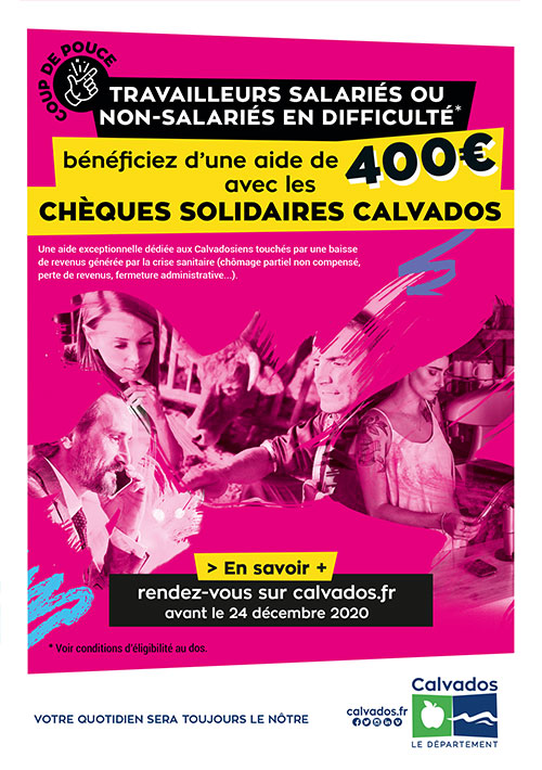Le Calvados propose des chèques solidaires pour les travailleurs salariés ou non-salariés en difficulté