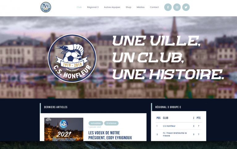 Un nouveau site internet pour le C.S. Honfleur football