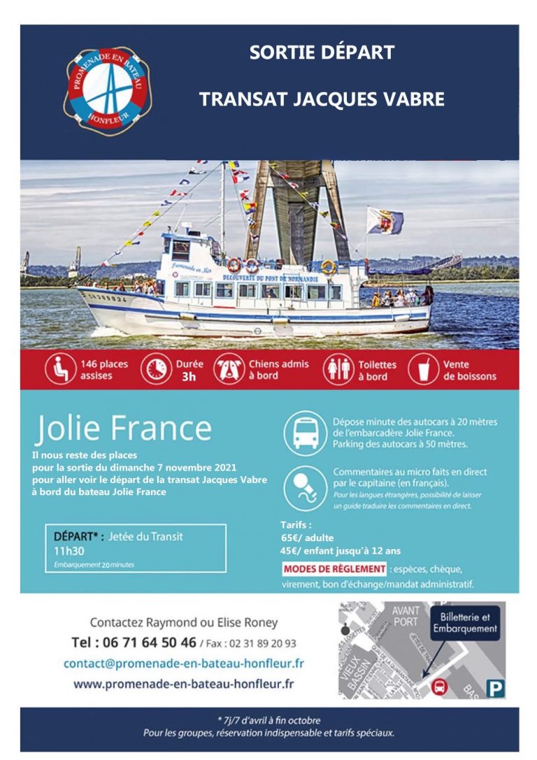 Venez assister au départ de la Transat Jacques Vabre à bord de la « Jolie France »