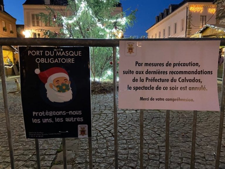 Le spectacle de cracheur de feu annulé sur le marché de Noël de Honfleur…