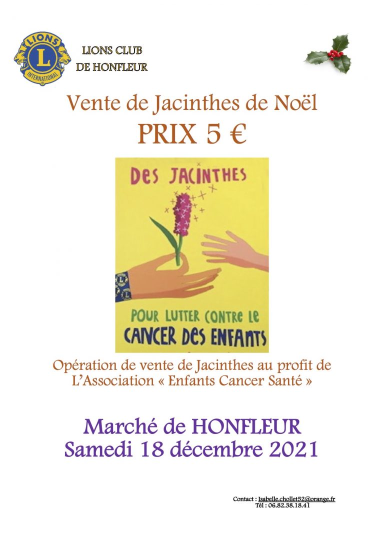 Le Lions Club de Honfleur organise une vente de Jacinthes