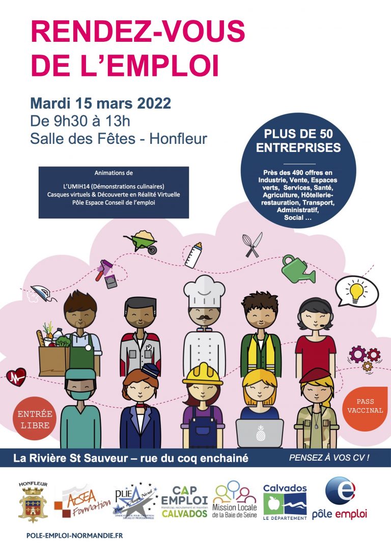 Les rendez-vous de l’emploi auront lieu le 15 mars à Honfleur