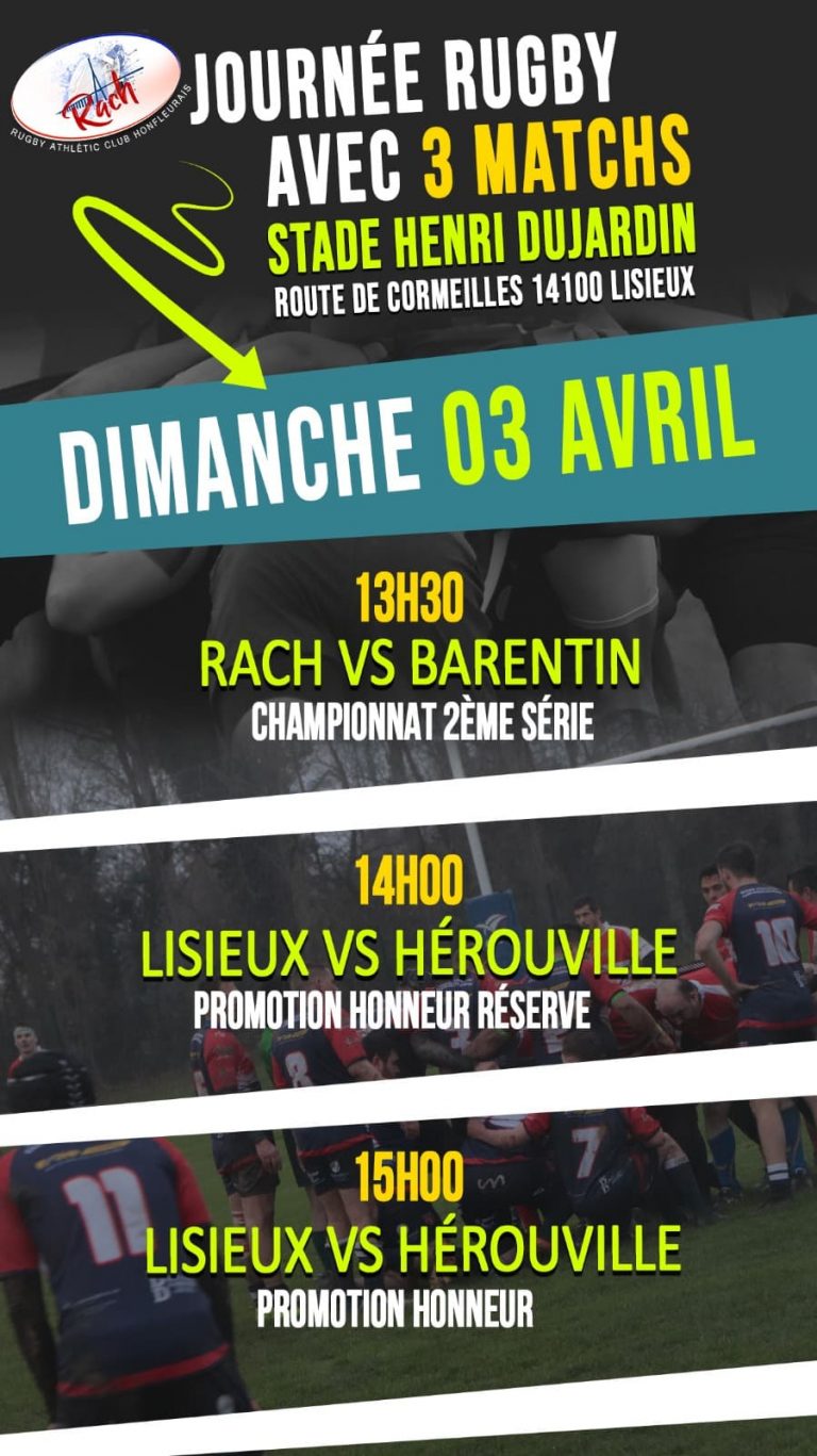 Le match du RACH délocalisé à Lisieux dans le cadre d’une Journée Rugby