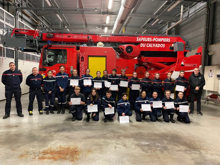 Remise de diplômes chez les jeunes sapeurs-pompiers de Honfleur