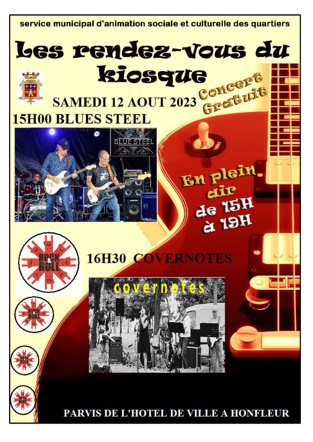 Concerts Rock sur le parvis de l’hôtel de ville de Honfleur…