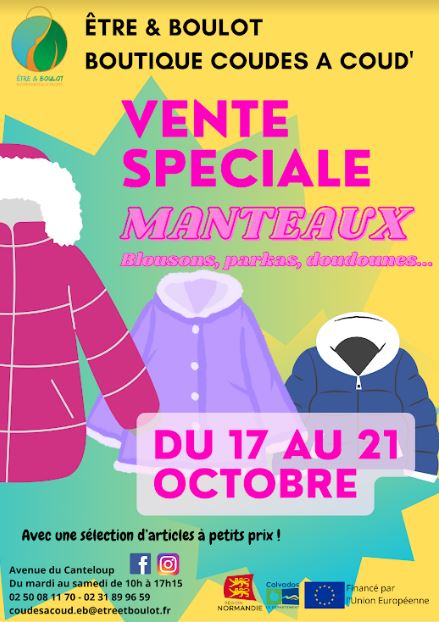 Coudes à Coud’ : vente spéciale manteaux du 17 au 21 octobre
