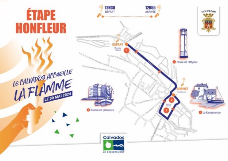 Parcours de la flamme olympique à Honfleur