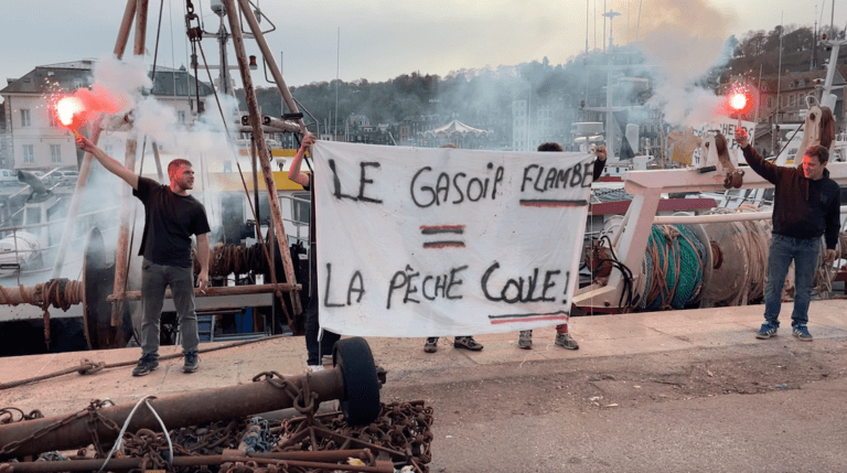 Honfleur : Mouvement de grève chez les marins pêcheurs honfleurais et trouvillais…